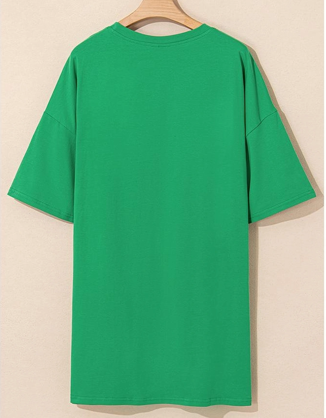 Bright Green Rhinestone Lucky Poker Cards Oversized T Shirt Mini Dress