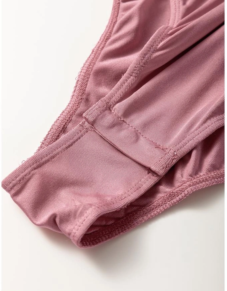 Heather Floral Textured V Neck Wrapped Sleeveless Bodysuit