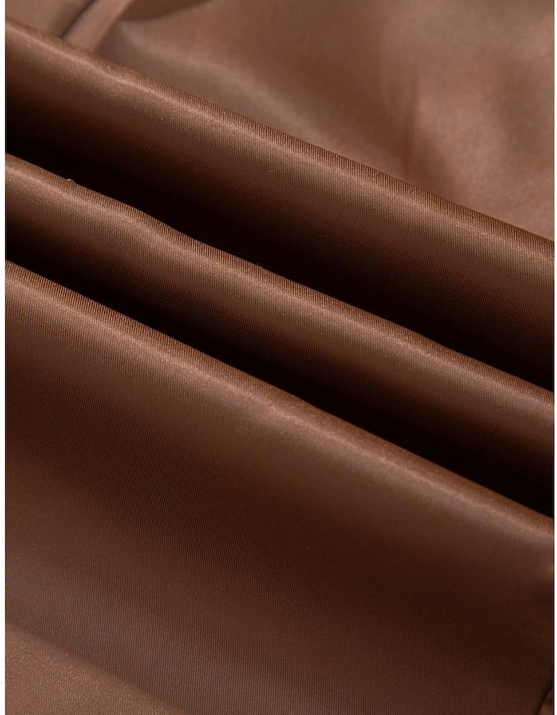 Brown Houndstooth Lapel Collar Blazer