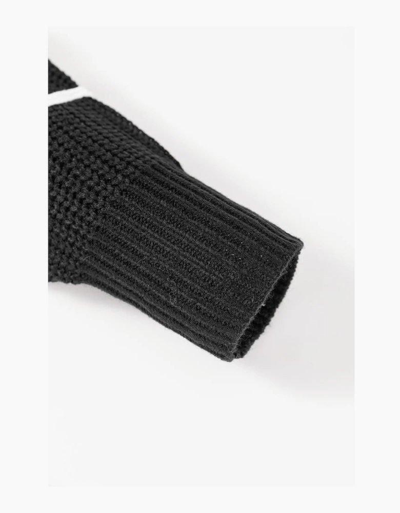 Black Flower Embroidered Drop Shoulder Open Front Duster Cardigan