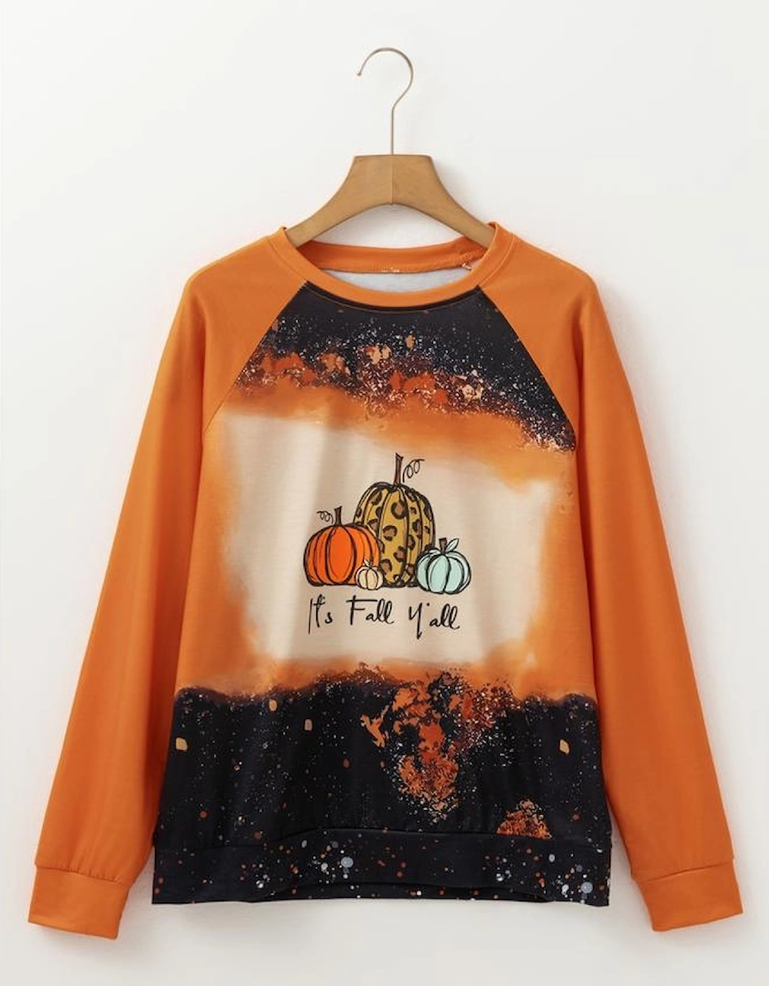 Gold Flame It's Fall Yall Halloween Pumpkin Graphic Bleached Top, 8 of 7