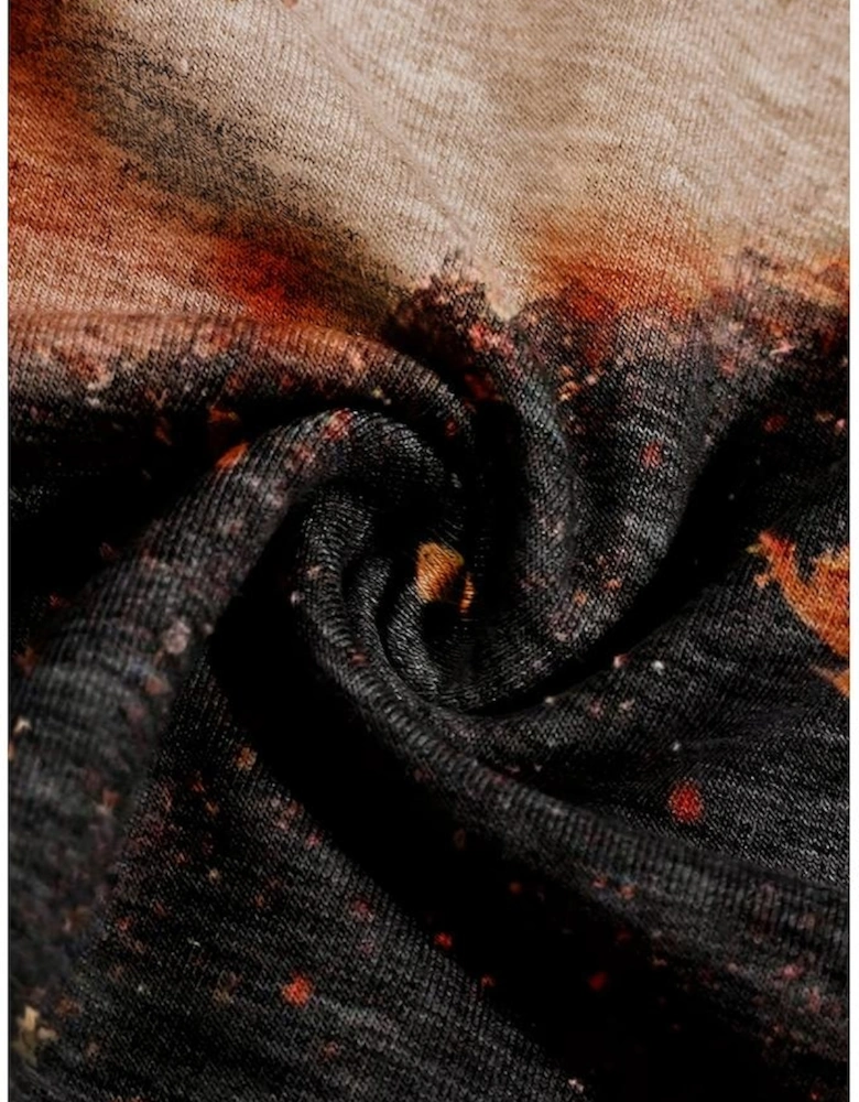 Gold Flame It's Fall Yall Halloween Pumpkin Graphic Bleached Top