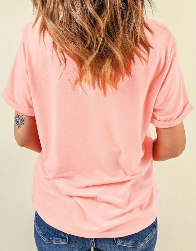 Pink Easter Bunny Chenille Patched Graphic Tee