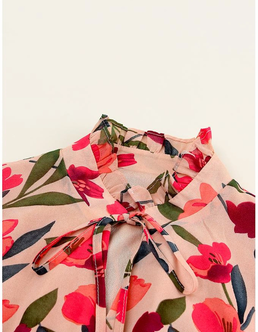 Azura Exchange Frilled Collar Long Sleeve Tiered Maxi Floral Dress