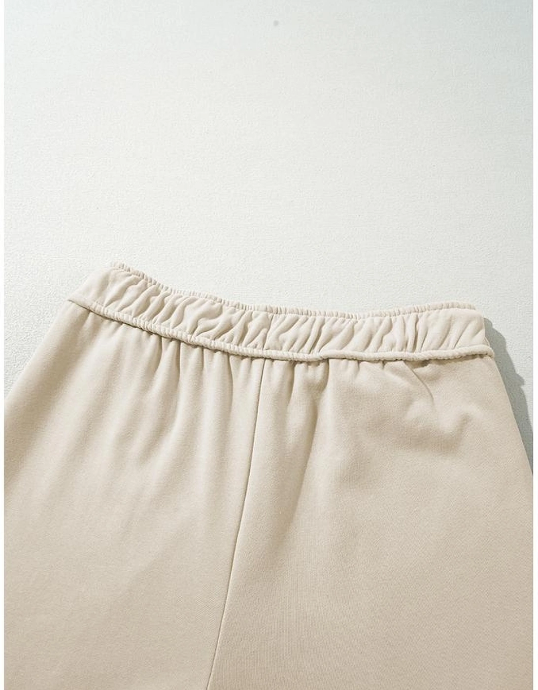 Apricot Loop Drawstring Casual Wide Leg Pants