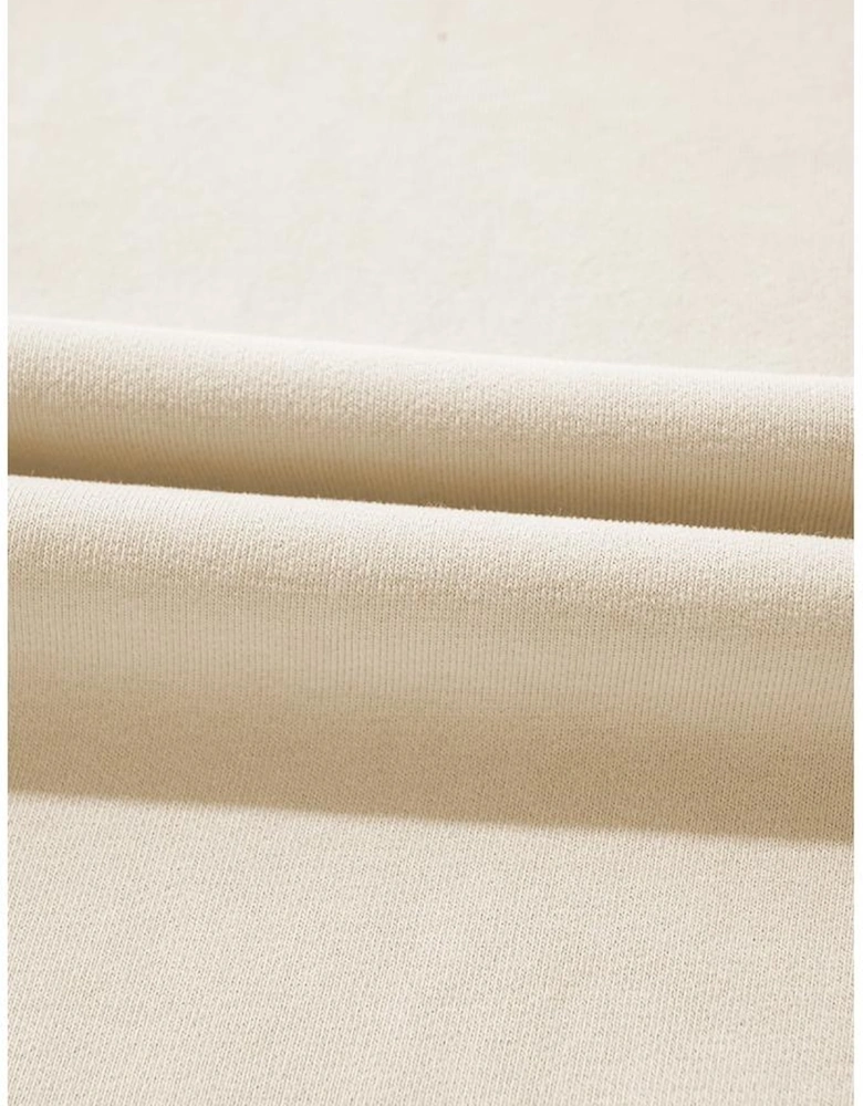 Apricot Loop Drawstring Casual Wide Leg Pants