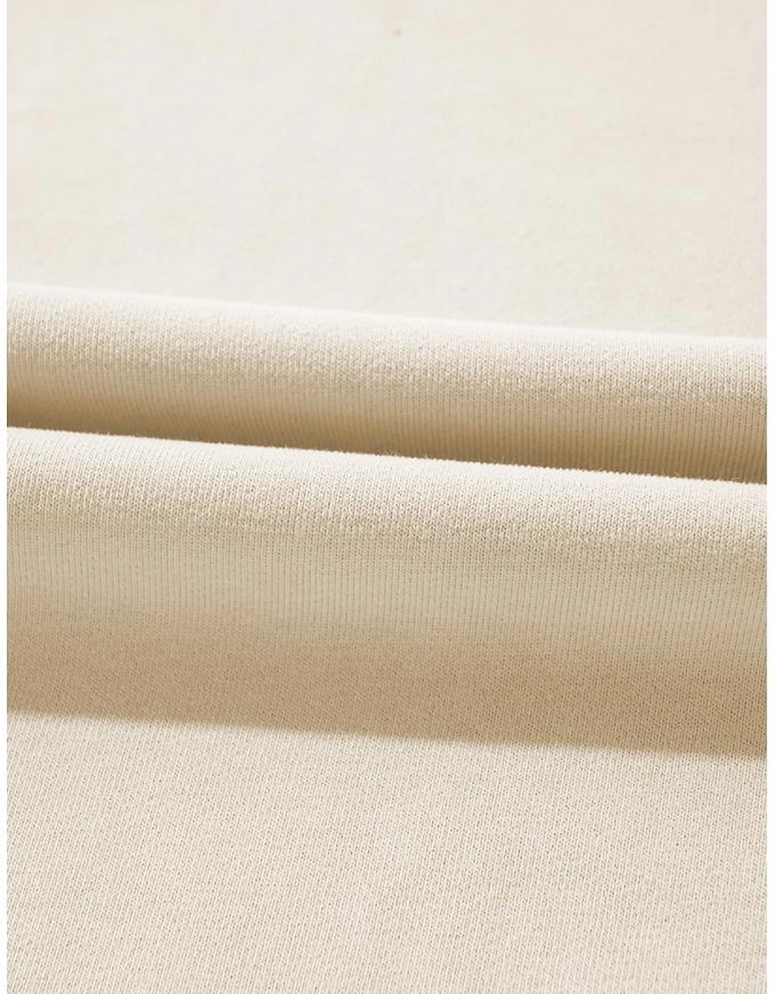 Apricot Loop Drawstring Casual Wide Leg Pants