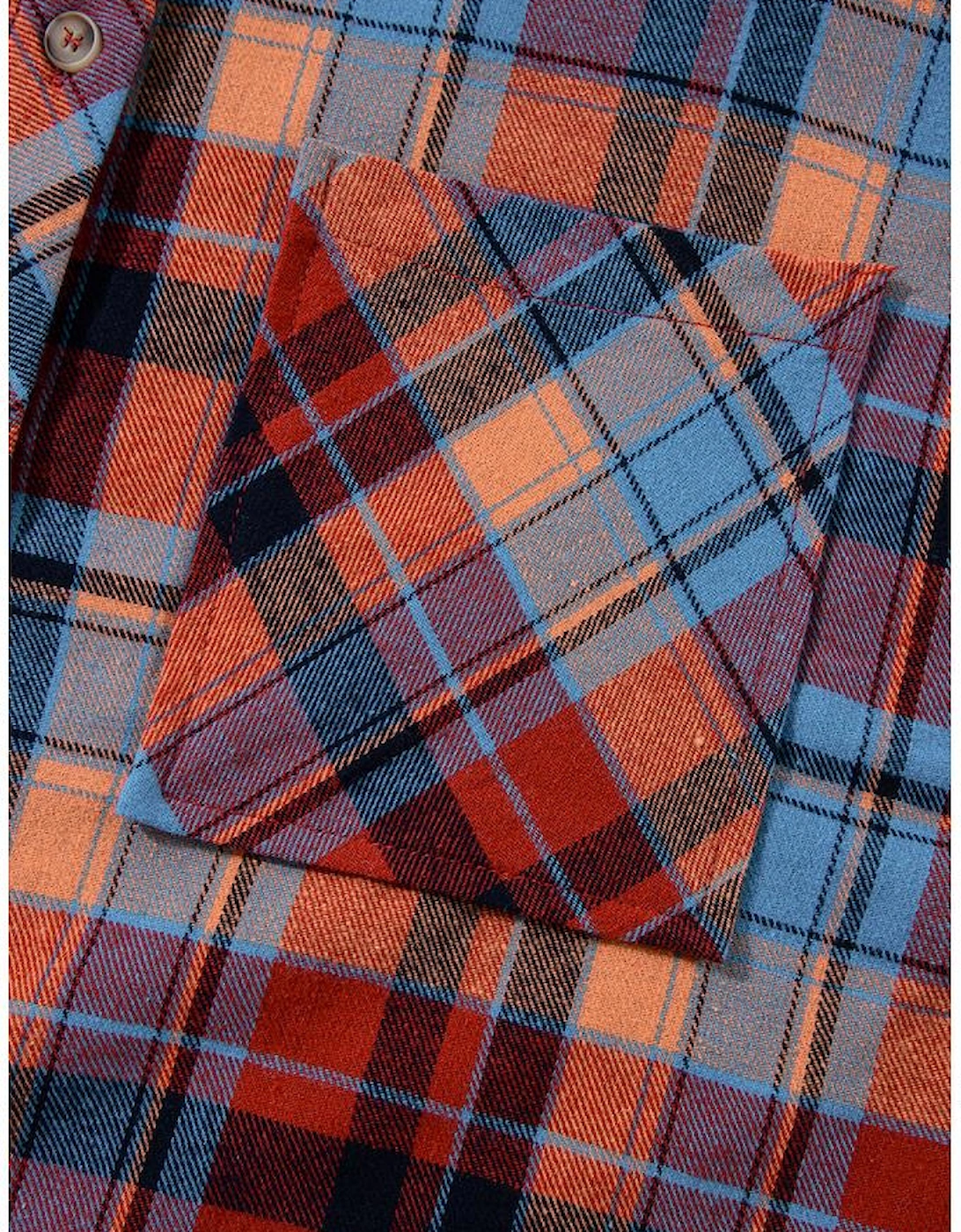 Red Plus Size Plaid Print Buttoned Shirt