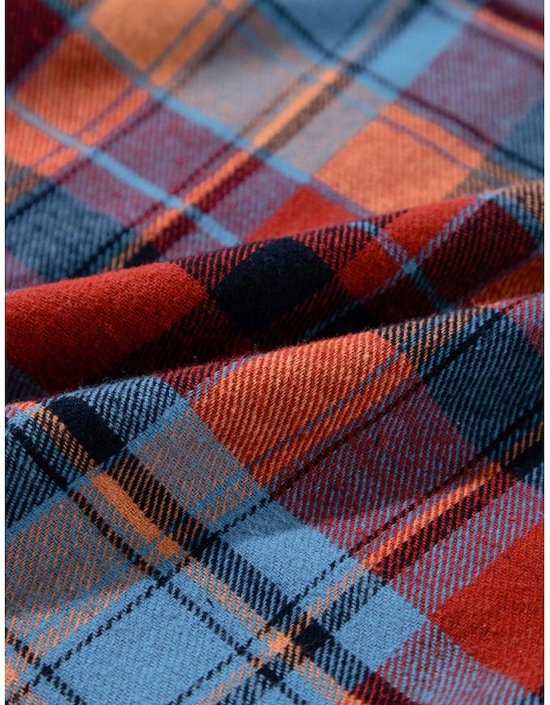 Red Plus Size Plaid Print Buttoned Shirt