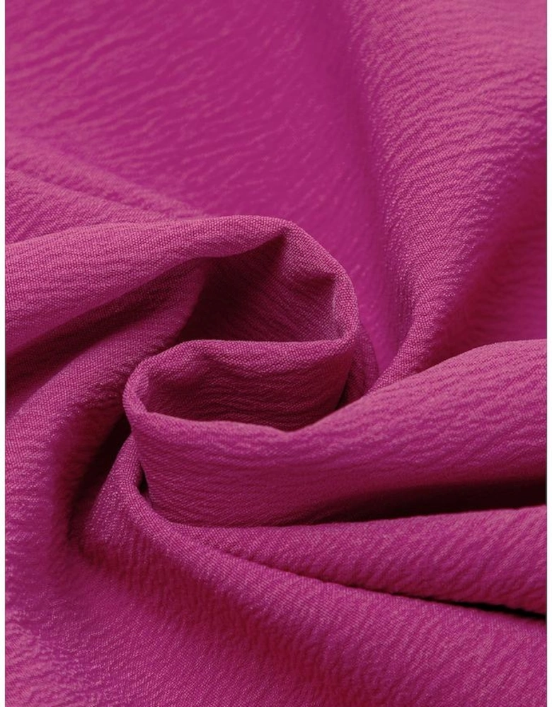 Rose Red Solid Color Ruffled Straps Smocked Ruched Maxi Dress