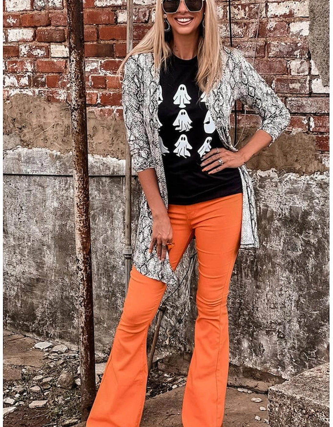 Black Halloween Ghost Graphic Tee