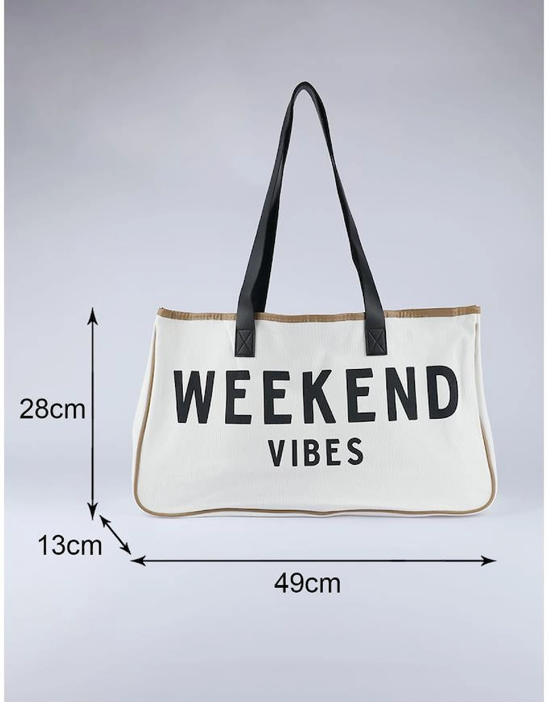 Azura Exchange White WEEKEND VIBES Canvas Tote, 2 of 1