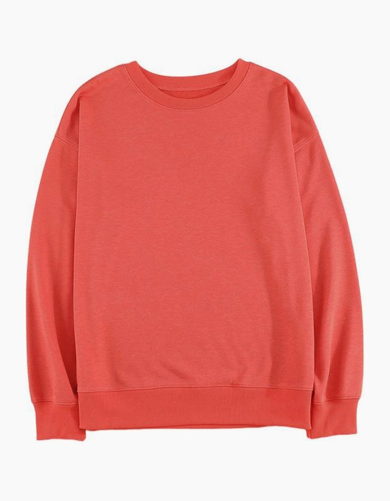 Plain Crew Neck Pullover Sweatshirt