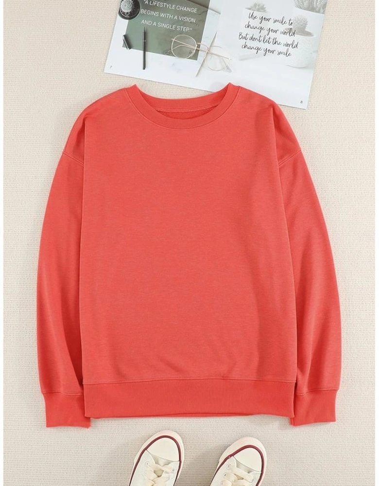 Plain Crew Neck Pullover Sweatshirt