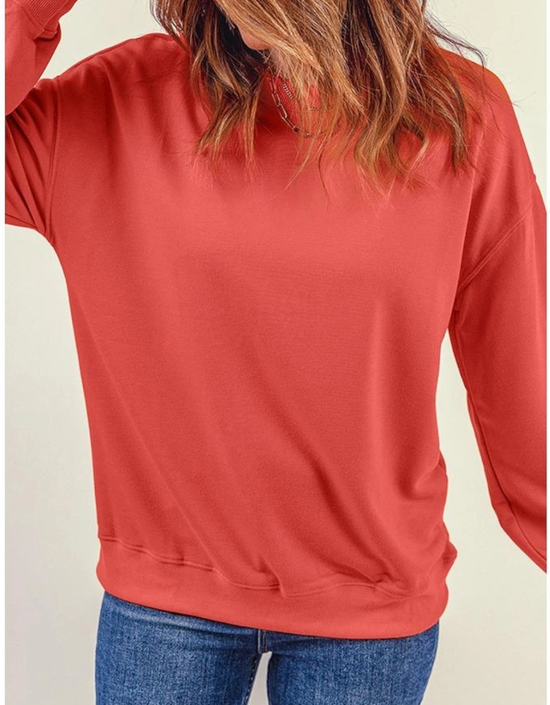 Plain Crew Neck Pullover Sweatshirt