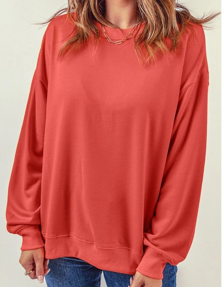 Plain Crew Neck Pullover Sweatshirt