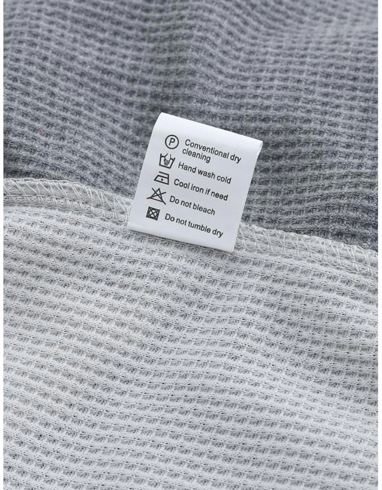 Red Wild Leopard Contrast Sleeve Colorblock Waffle Knit Top