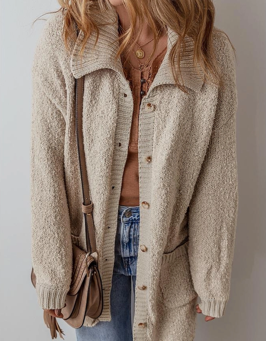 Jet Stream Collared Drop Shoulder Button Up Cardigan with Pocket, 15 of 14