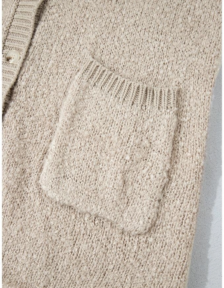 Jet Stream Collared Drop Shoulder Button Up Cardigan with Pocket