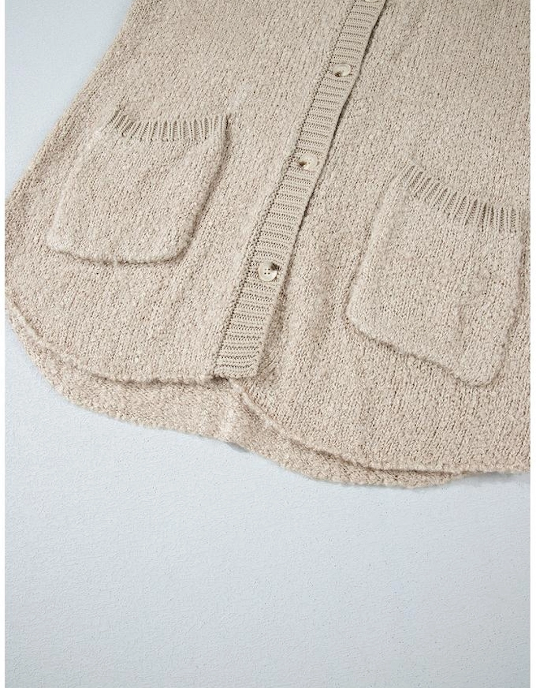 Jet Stream Collared Drop Shoulder Button Up Cardigan with Pocket