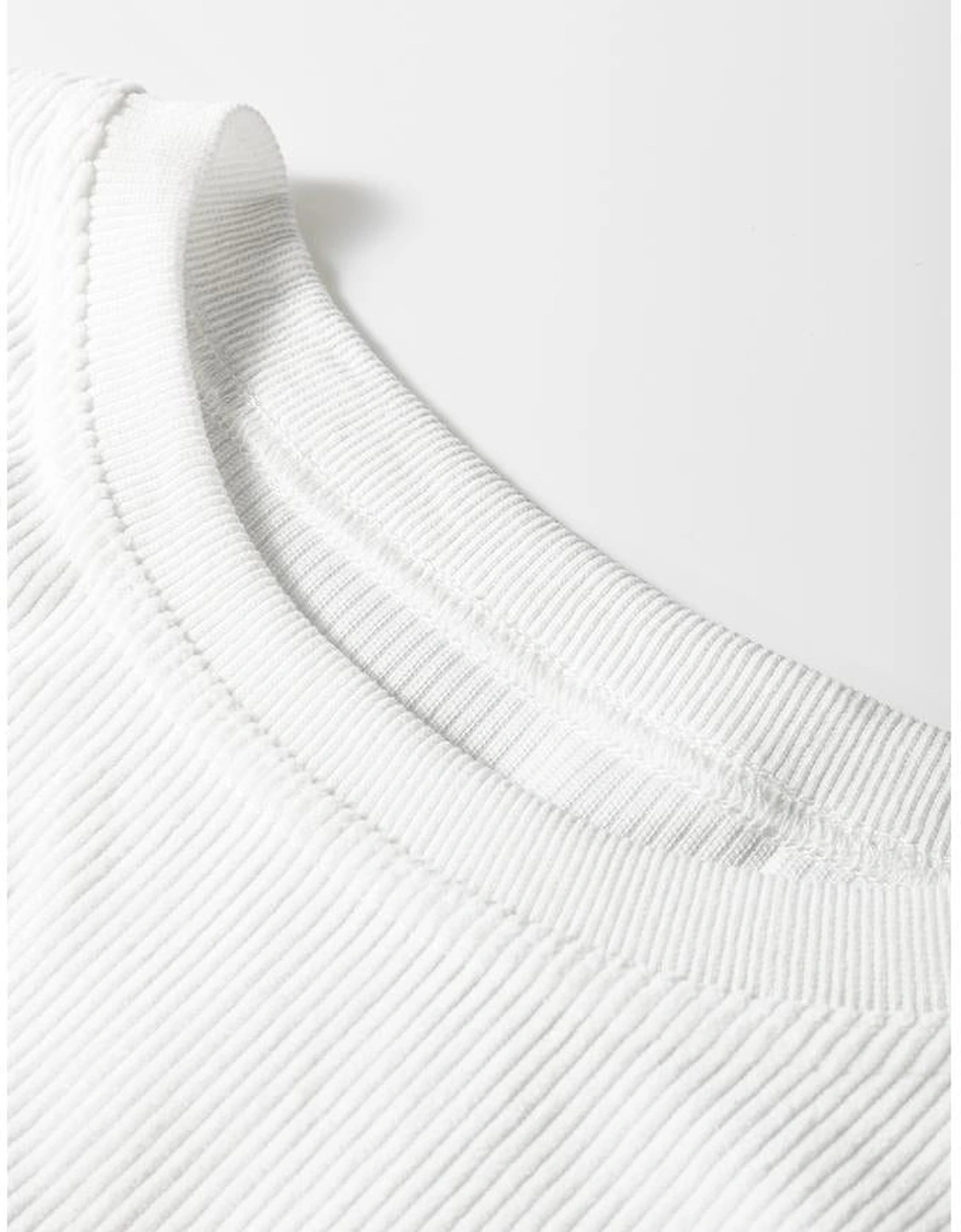 White JOY to the world Ribbed Crewneck Pullover Sweatshirt, 14 of 13