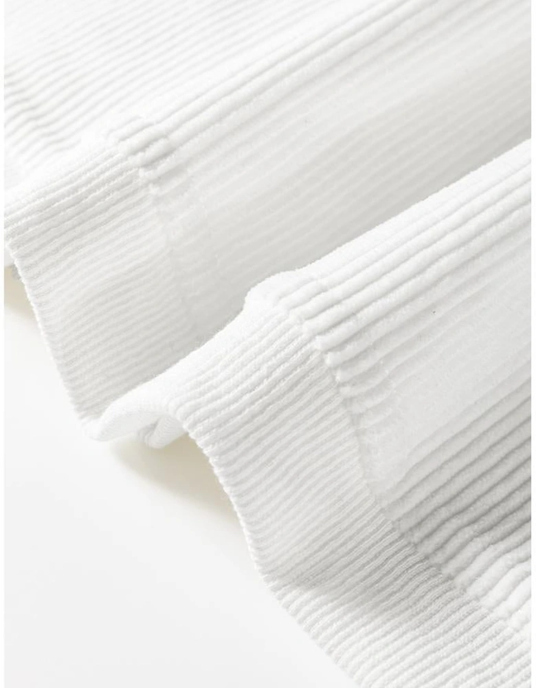 White JOY to the world Ribbed Crewneck Pullover Sweatshirt