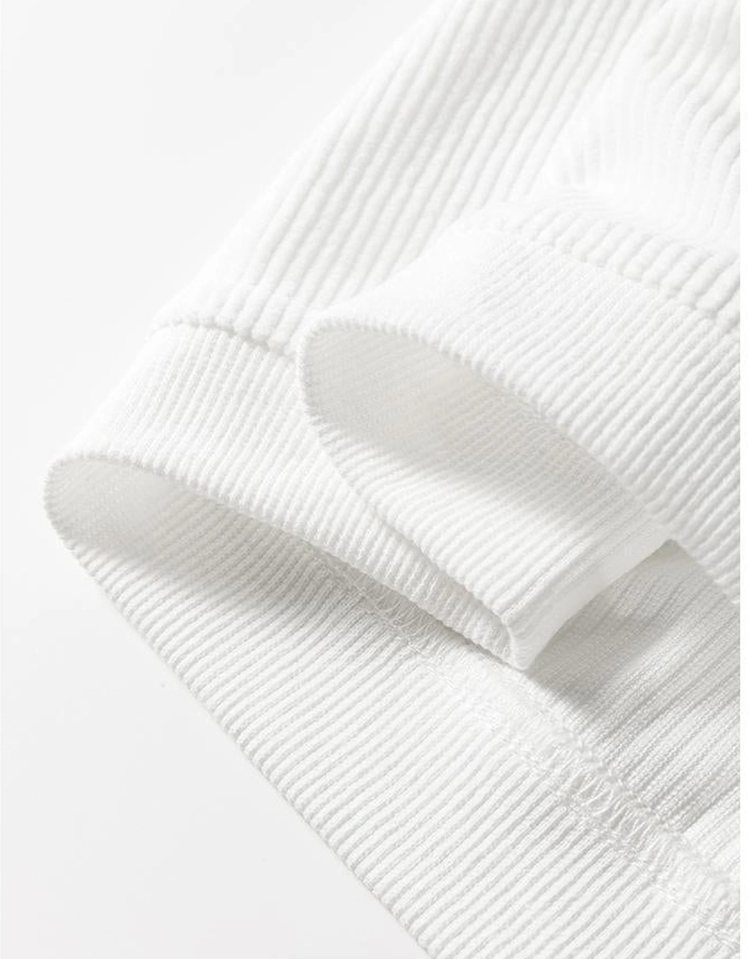 White JOY to the world Ribbed Crewneck Pullover Sweatshirt