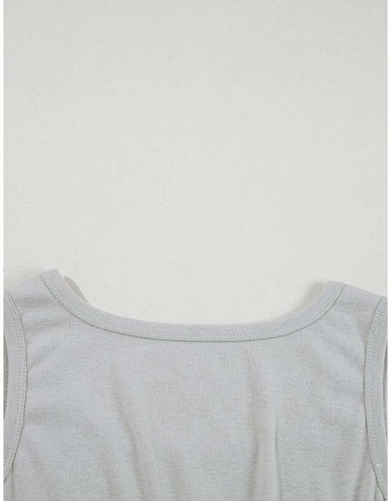 Gray 3 Pcs Crop Tank Top Shorts with Cardigan Lounge Set