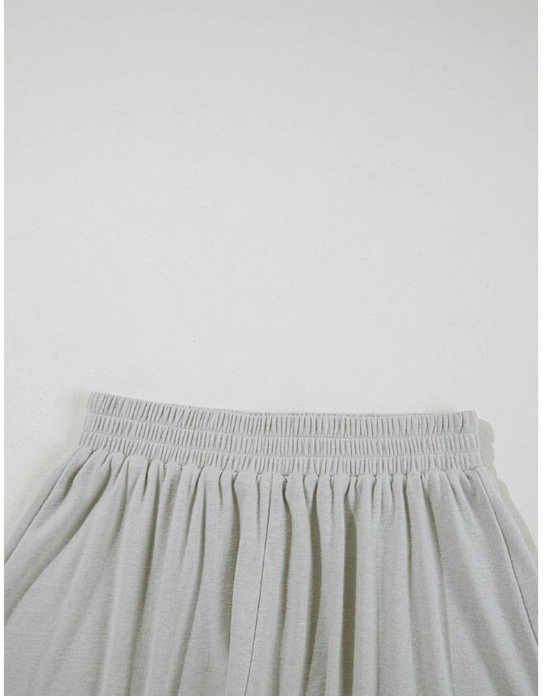 Gray 3 Pcs Crop Tank Top Shorts with Cardigan Lounge Set