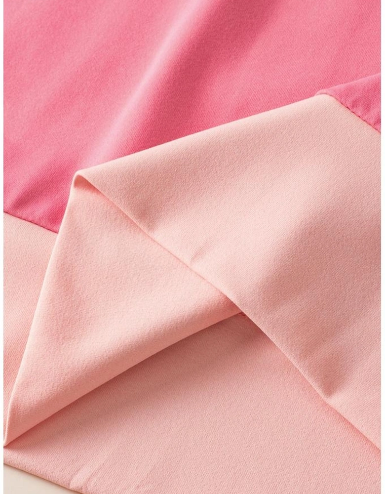 Peach Blossom Contrast Trim Cap Sleeve Tee Shorts Set