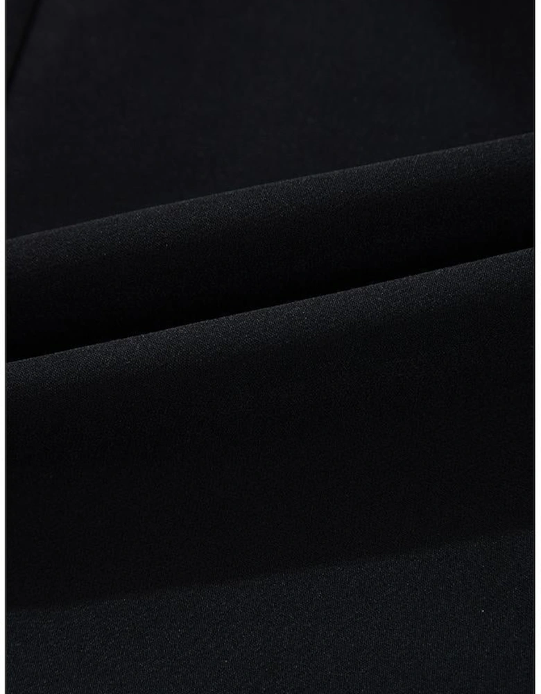 Black Contrast Bowknot Applique Crew Neck Sleeveless Mini Dress