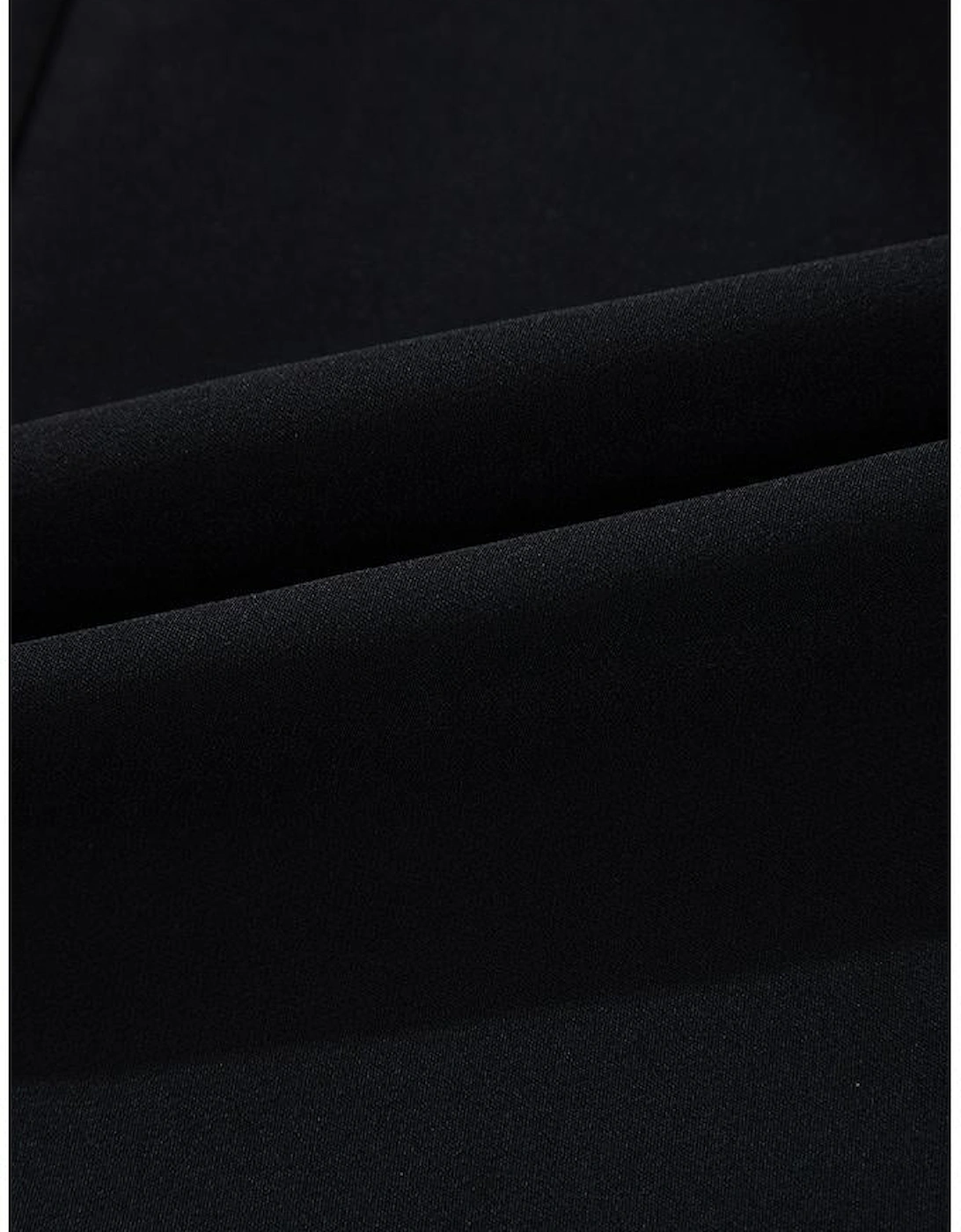 Black Contrast Bowknot Applique Crew Neck Sleeveless Mini Dress