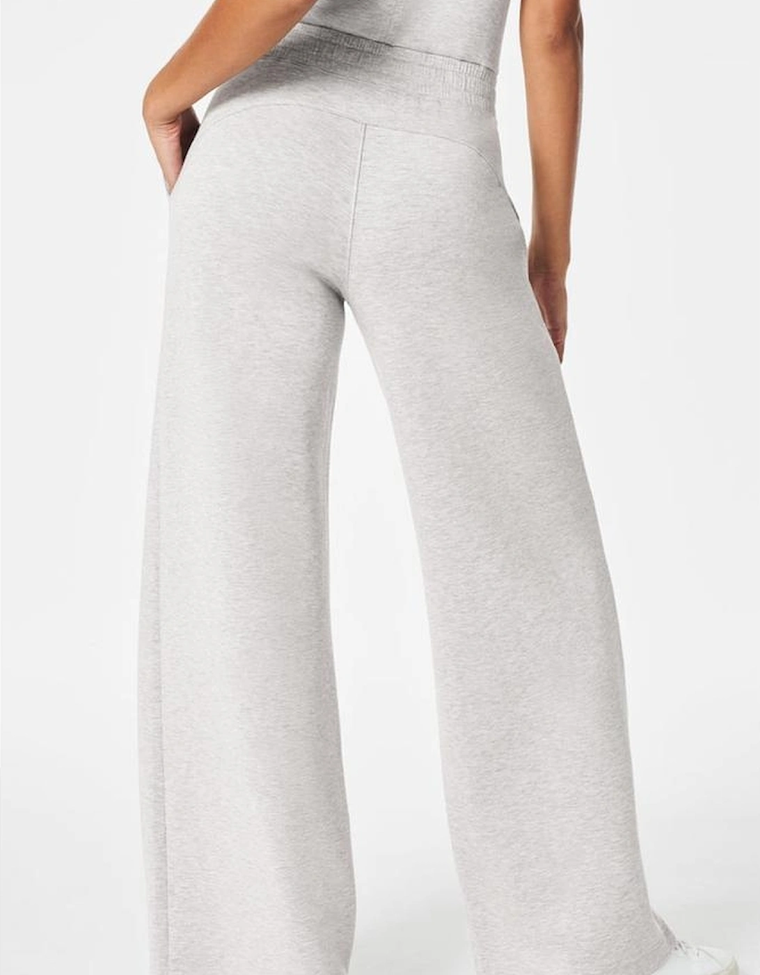 Light Grey Solid Color Crew Neck Drawstring High Waist Sleeveless Jumpsuit