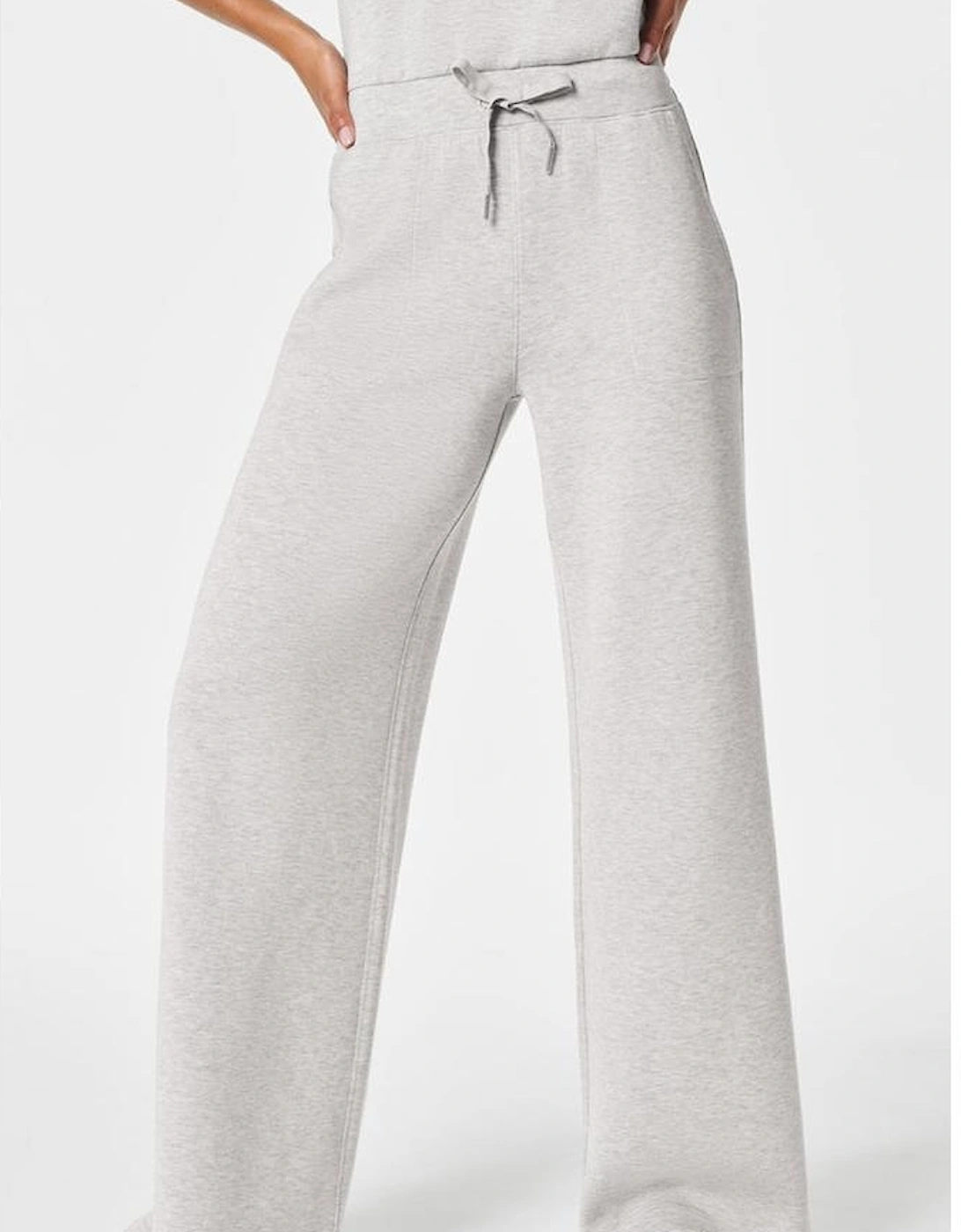 Light Grey Solid Color Crew Neck Drawstring High Waist Sleeveless Jumpsuit