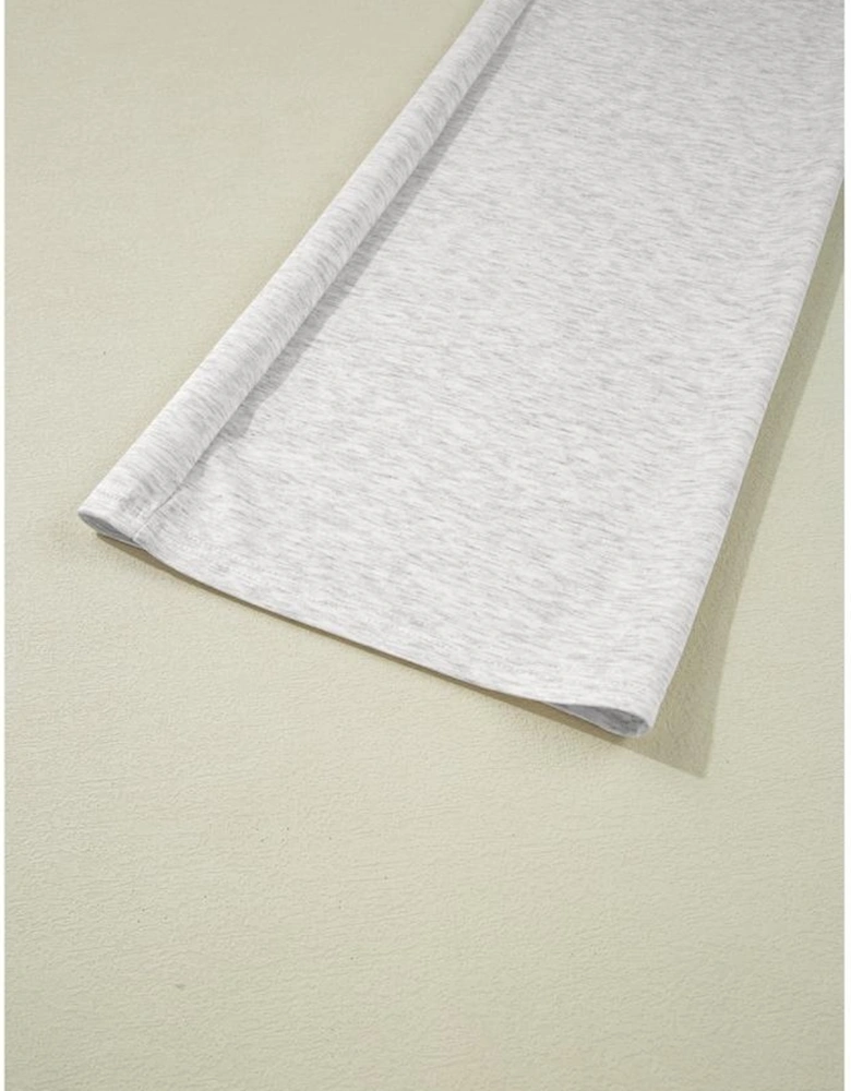 Light Grey Solid Color Crew Neck Drawstring High Waist Sleeveless Jumpsuit