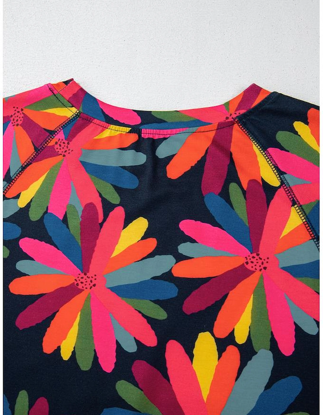 Black Plus Size Printed Long Sleeve and Pants Lounge Set, 16 of 15