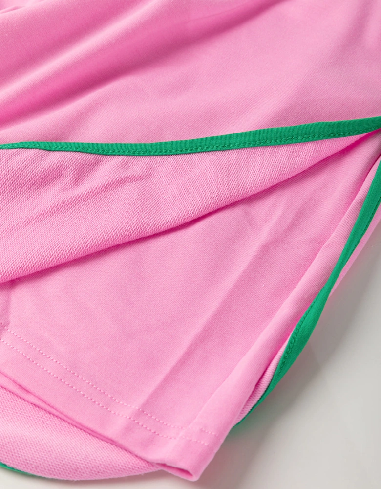 Bonbon Plus Size Contrast Trim T Shirt and Skirt Two Piece Set