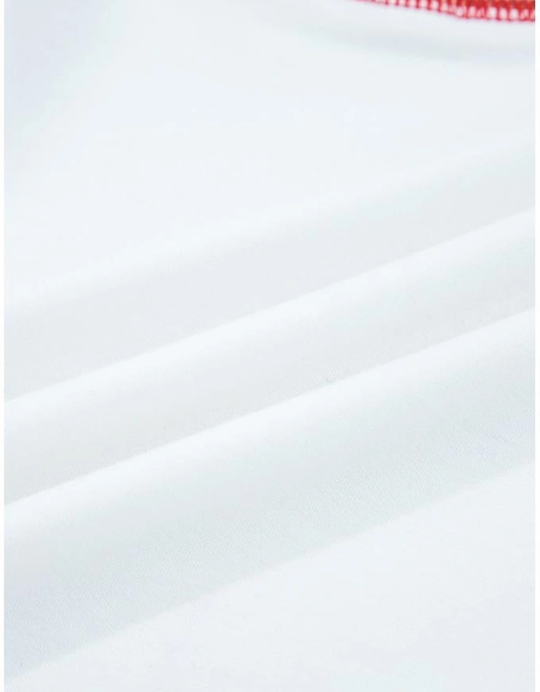 Red Stripe Colorblock Patchwork Contrast Stitching Oversize Sweatshirt