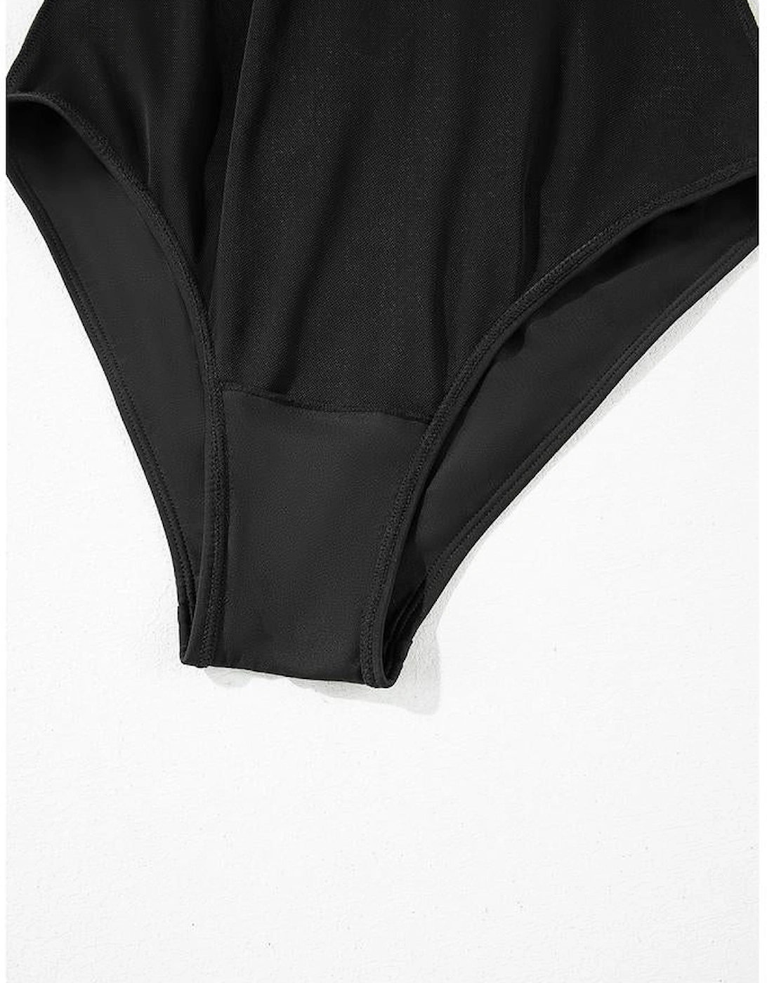 Black Thin Strap Strappy Lace-up Open Back One Piece Swimsuit