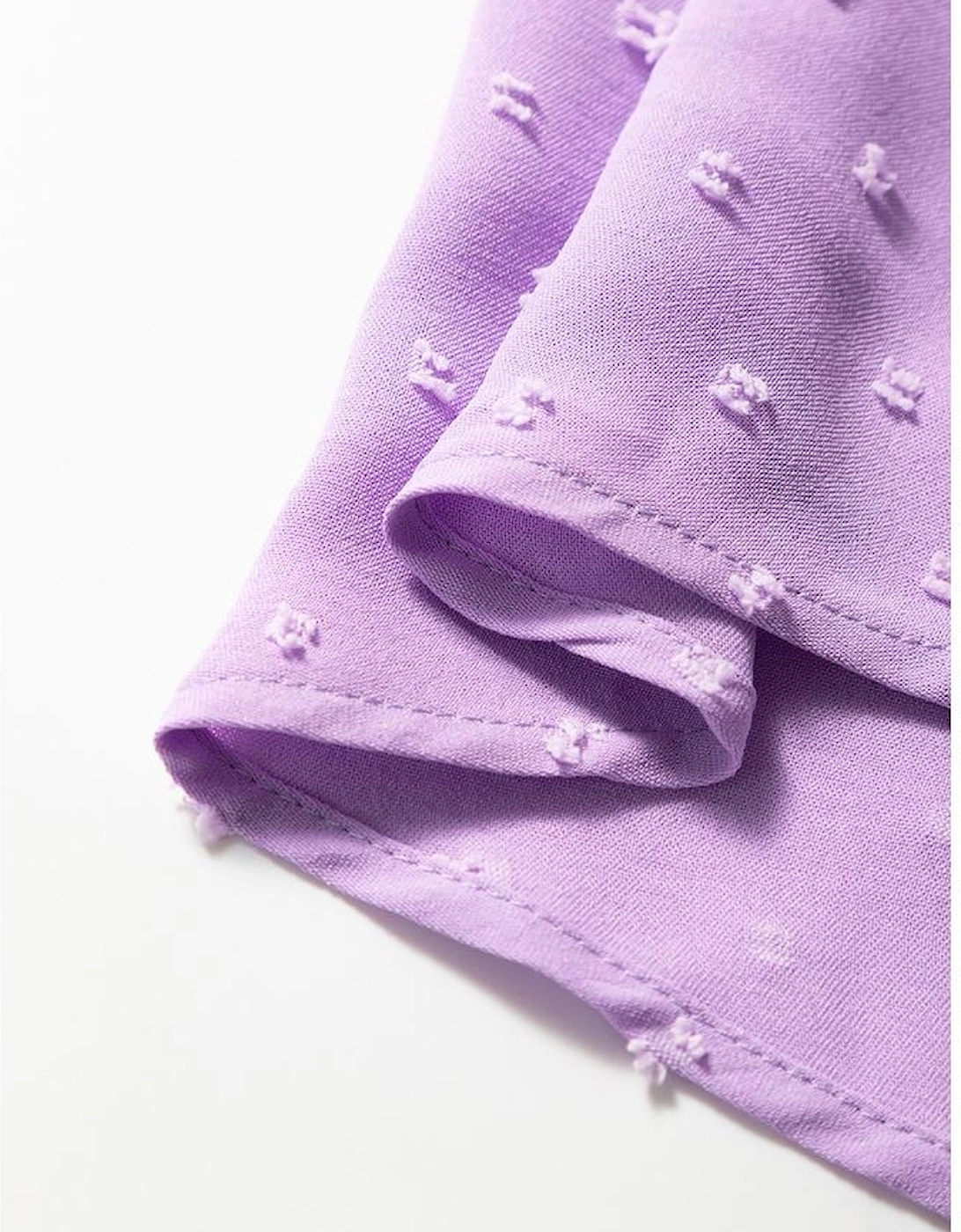 Wisteria Swiss Dot Smocked Frilled Neckline Short Sleeve Plus Size Dress