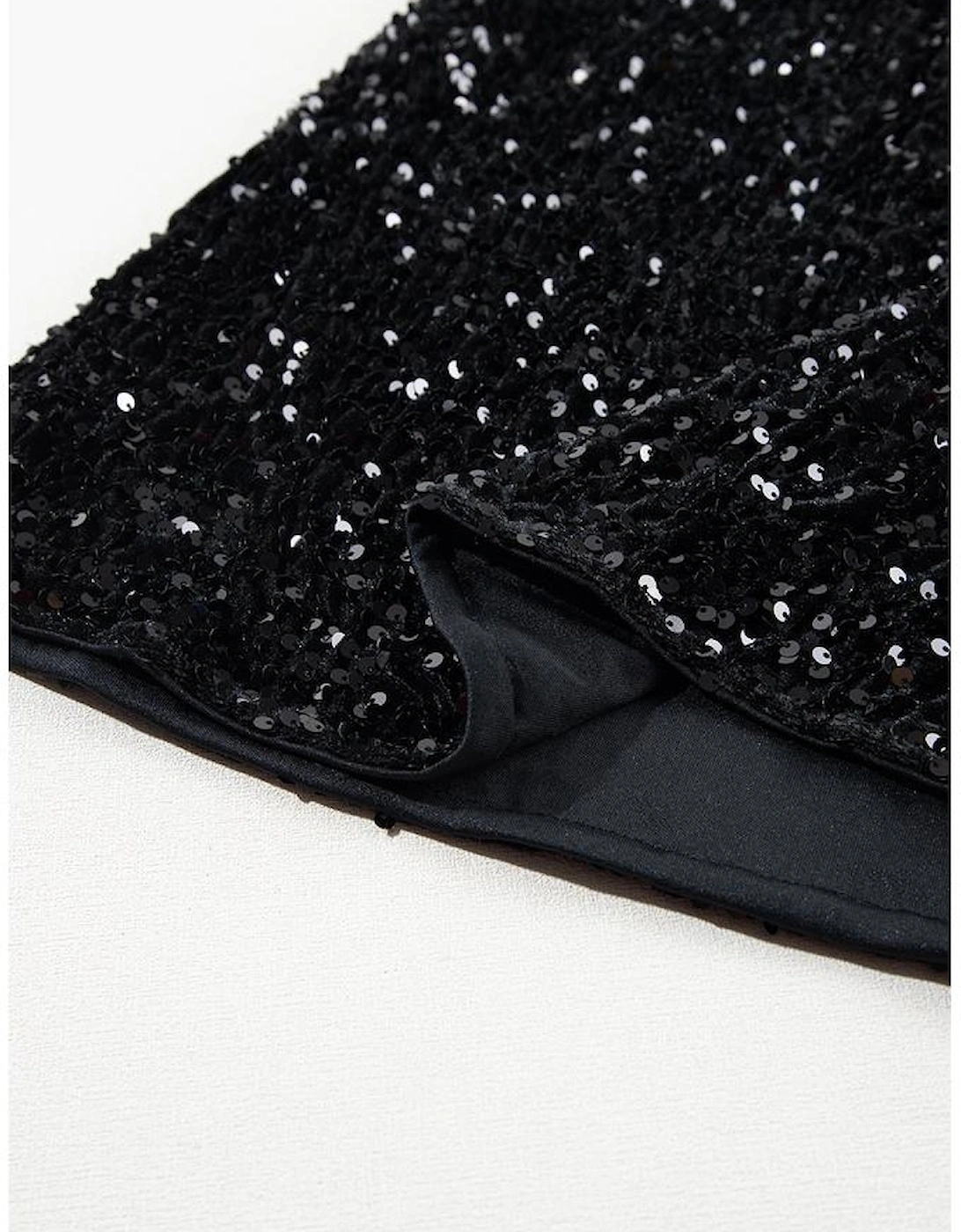 Black Sequin Bodycon Mini Skirt