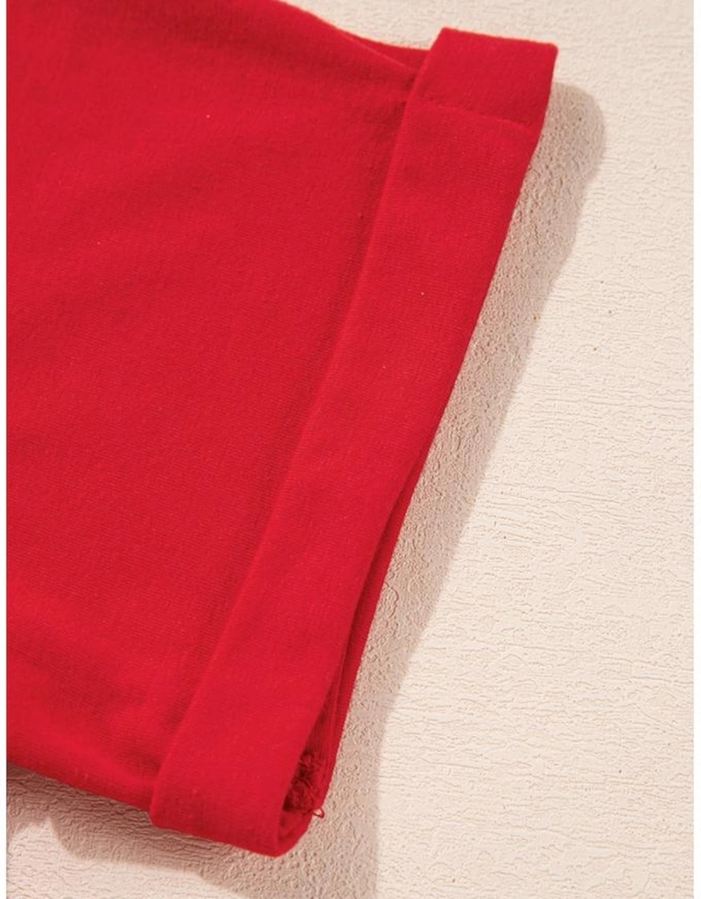 Red Merry Christmas Graphic Crewneck T Shirt