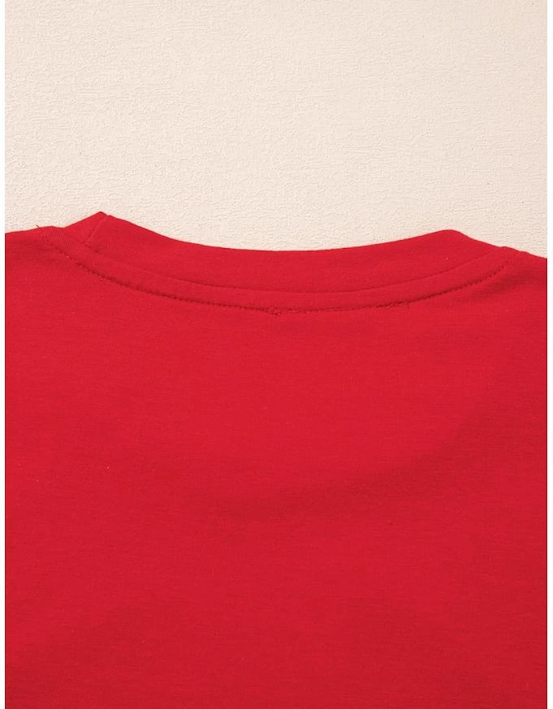 Red Merry Christmas Graphic Crewneck T Shirt