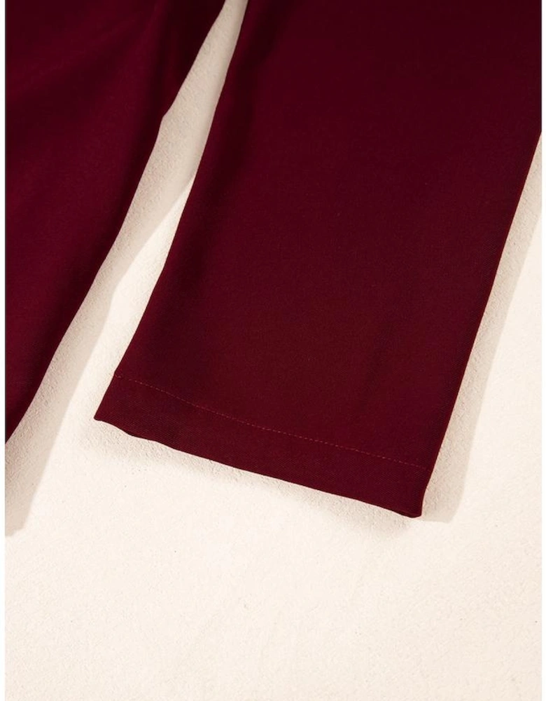 Red Dahlia Collar Tab Sleeve Zip Up Flap Detail Jacket