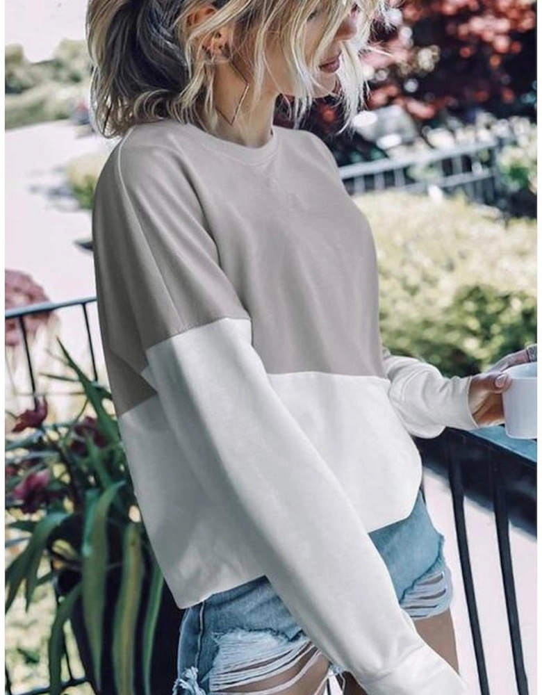 Patchwork Dropped Shoulder Sweatshirt