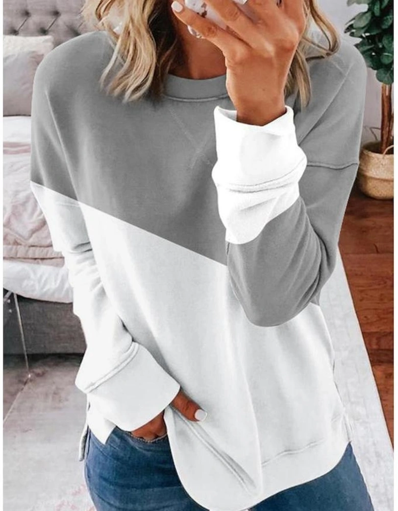 Patchwork Dropped Shoulder Sweatshirt