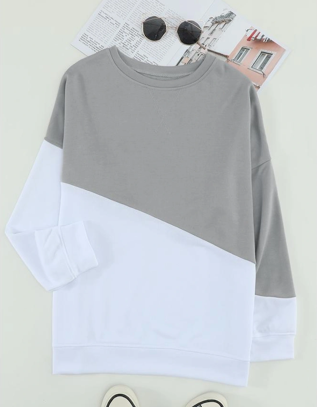 Patchwork Dropped Shoulder Sweatshirt