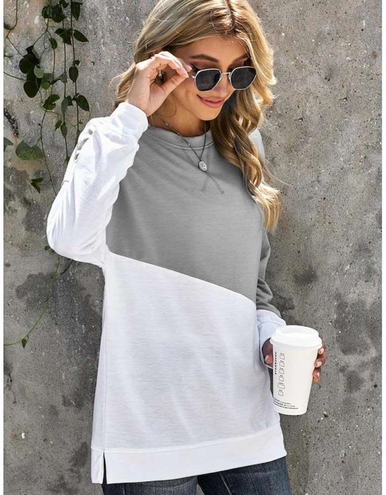 Patchwork Dropped Shoulder Sweatshirt