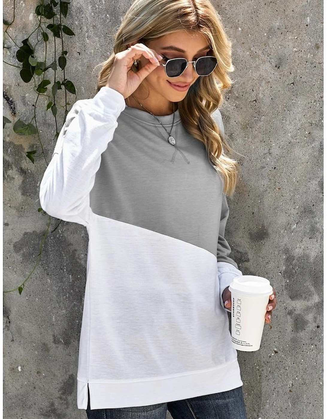 Patchwork Dropped Shoulder Sweatshirt