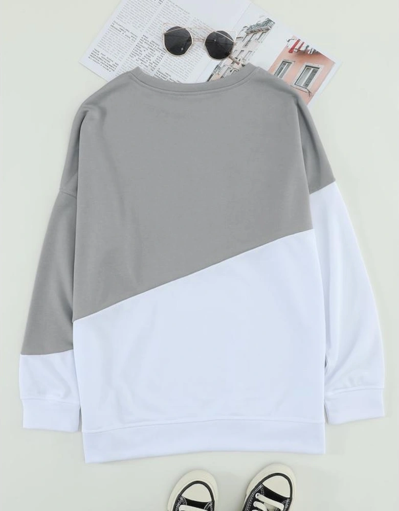 Patchwork Dropped Shoulder Sweatshirt